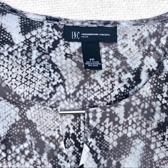 I.N.C Snake Print Mesh Sleeve Women’s Top - Picture 7 of 7